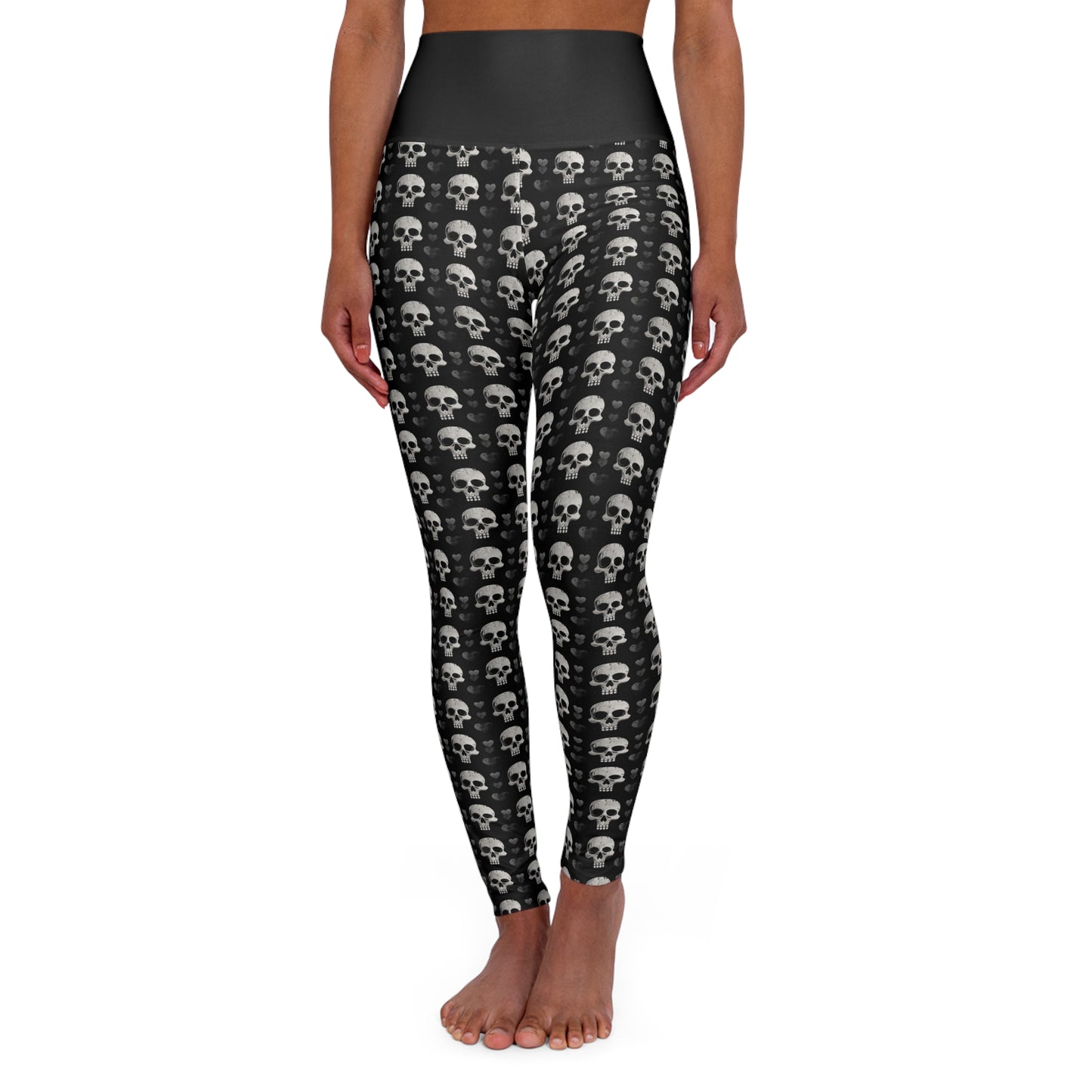 Skull Print High Waisted Yoga Leggings