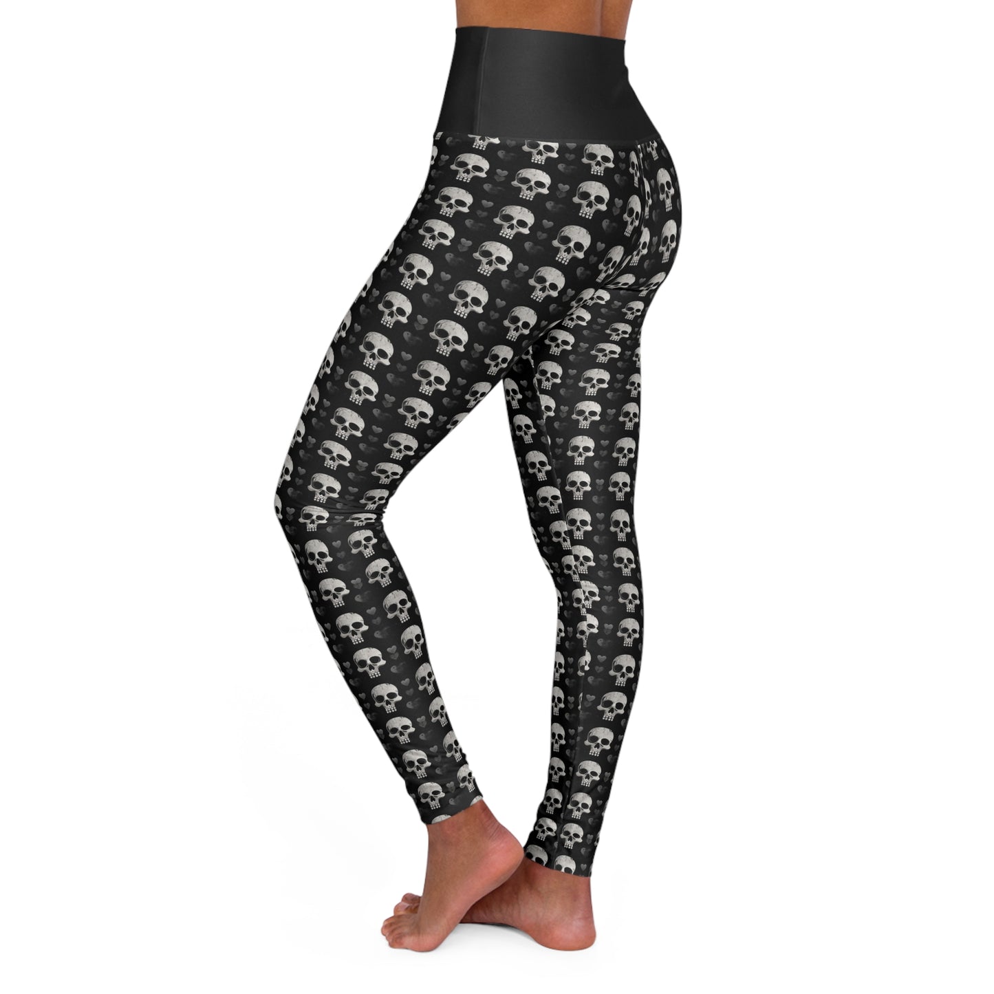 Skull Print High Waisted Yoga Leggings