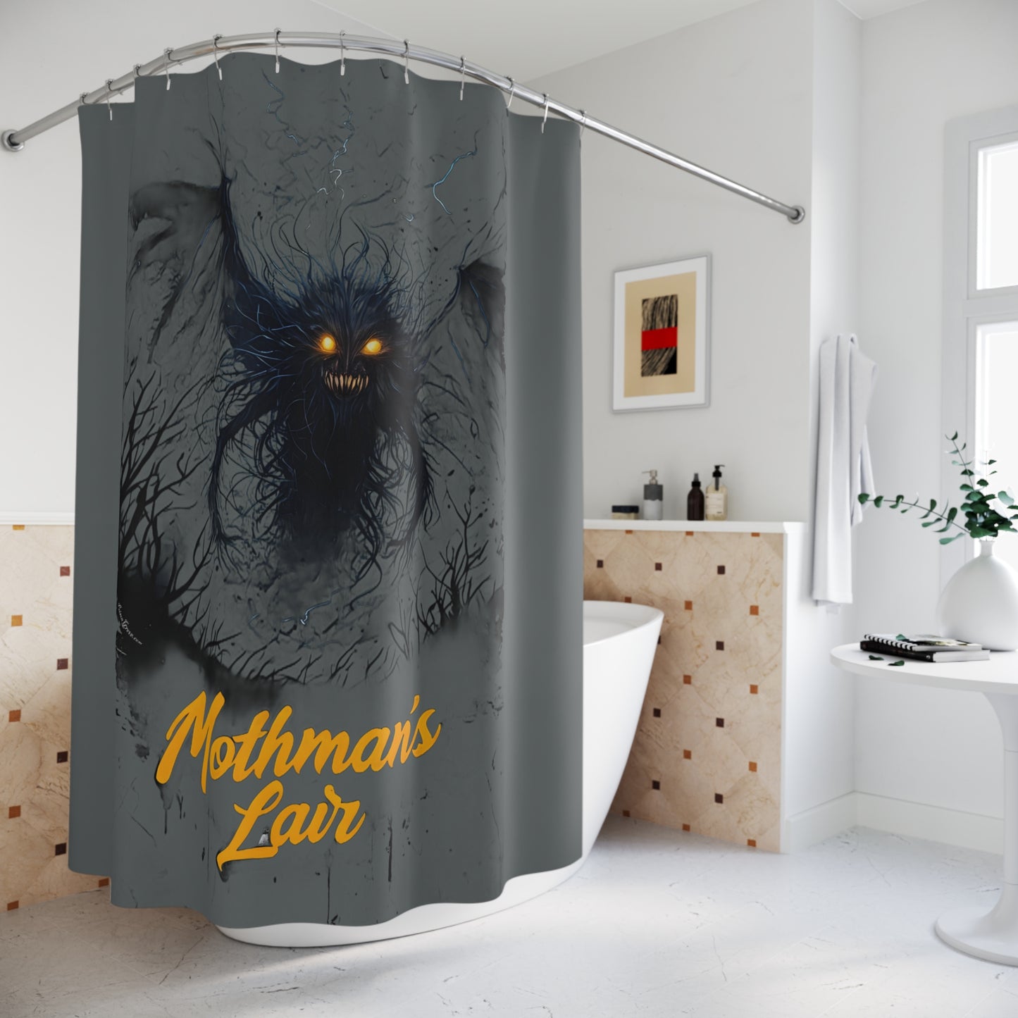 Mothman's Lair Shower Curtain - Bathroom Decor