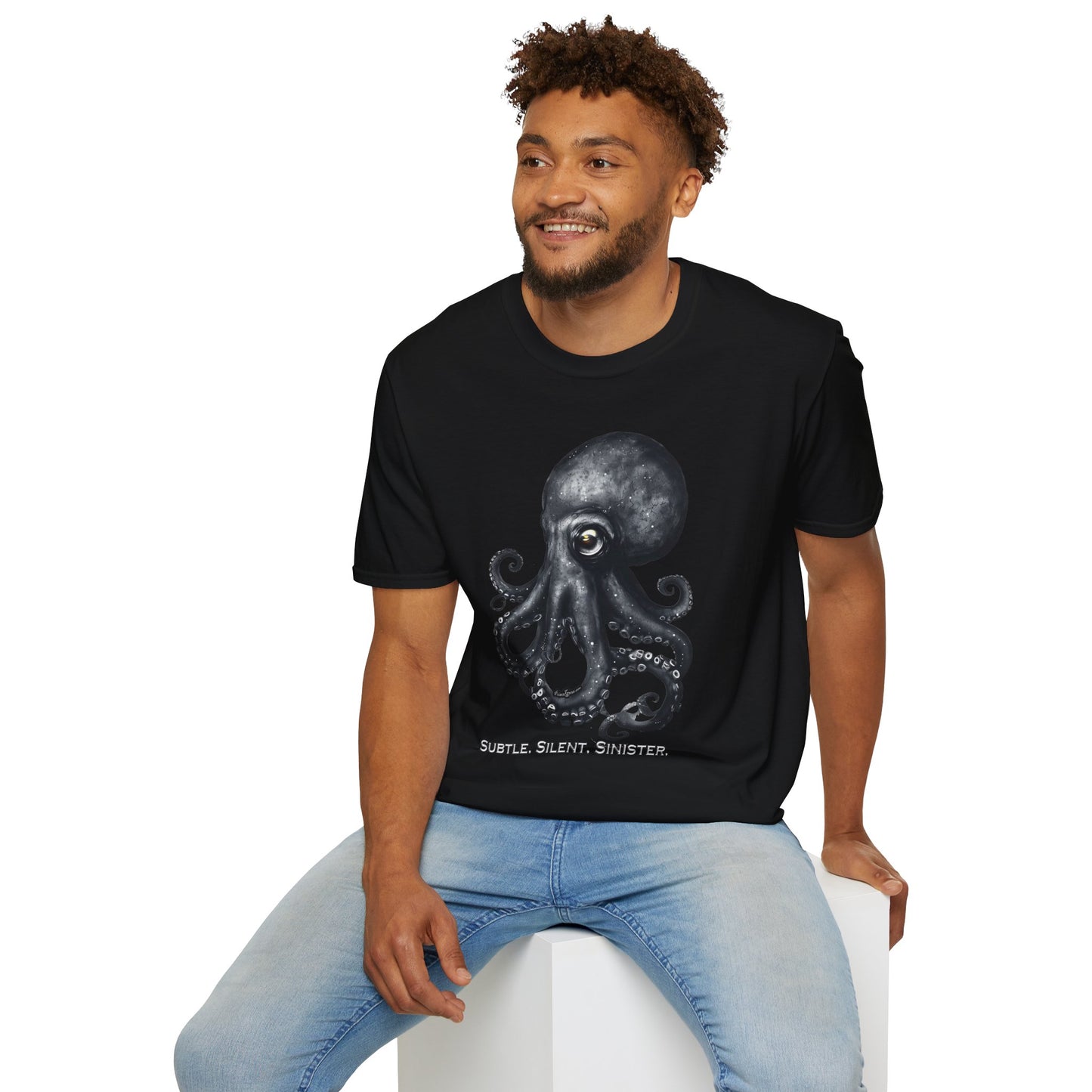 Subtle Silent Sinister Octopus Unisex Softstyle T-Shirt