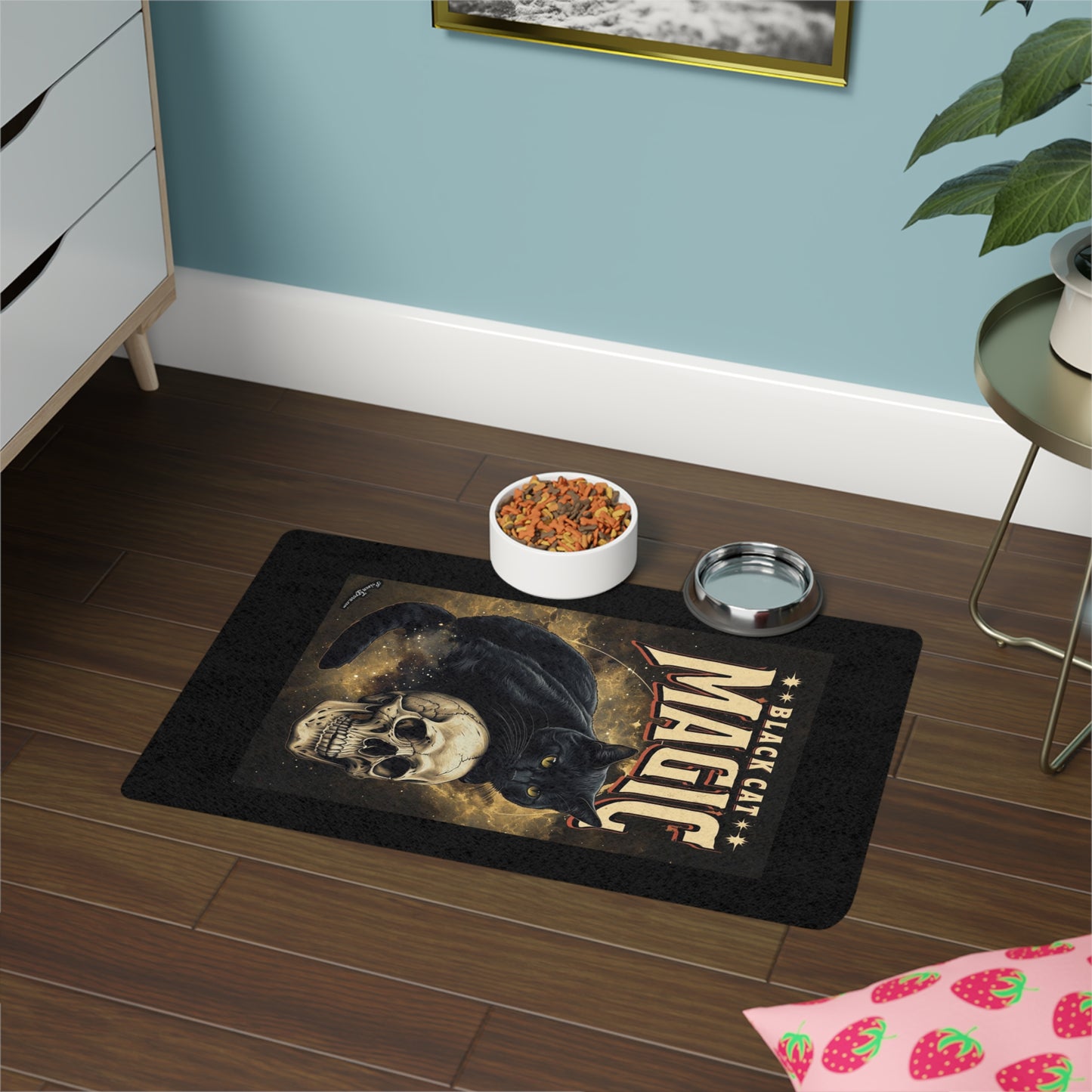 Black Cat Magic Pet Food Mat
