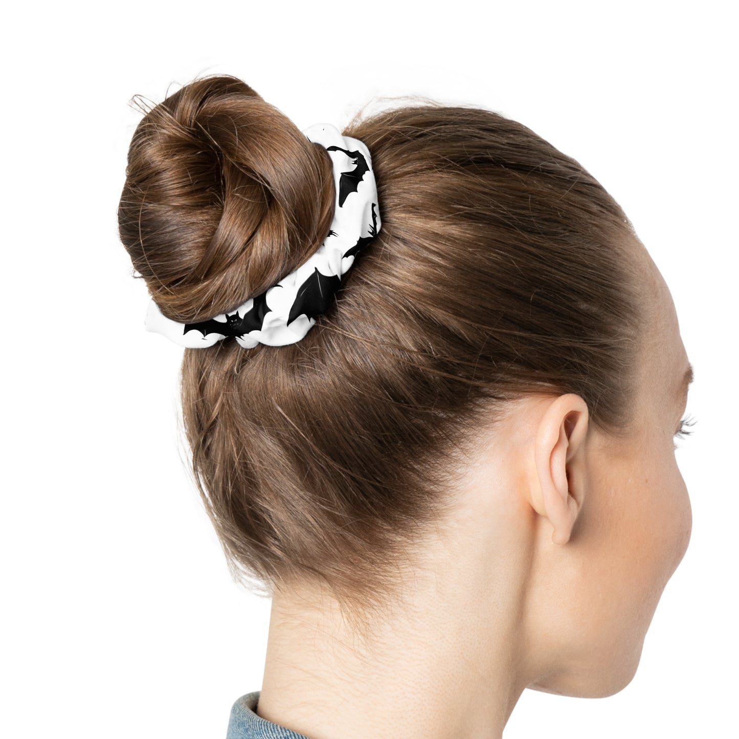 Black & White Bats Scrunchie