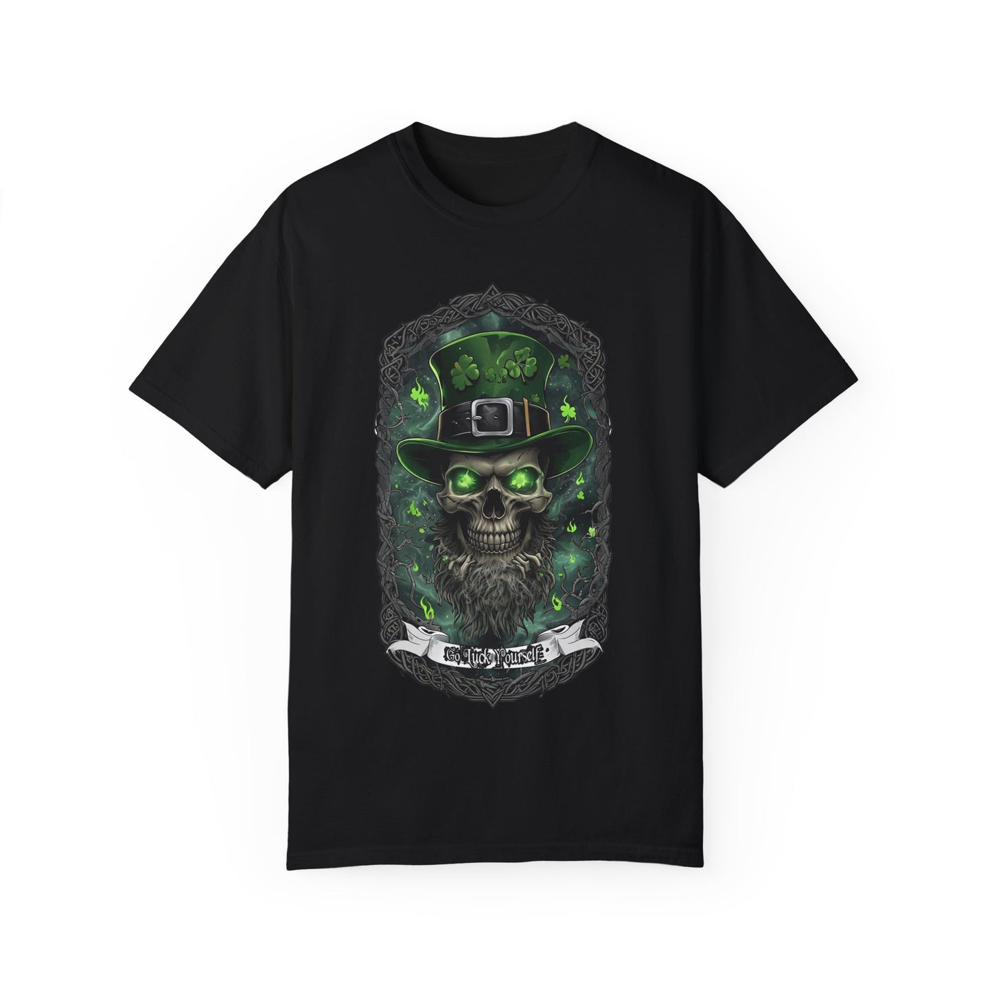 St. Patrick's Day Skull Graphic T-Shirt - Unisex Garment-Dyed Tee