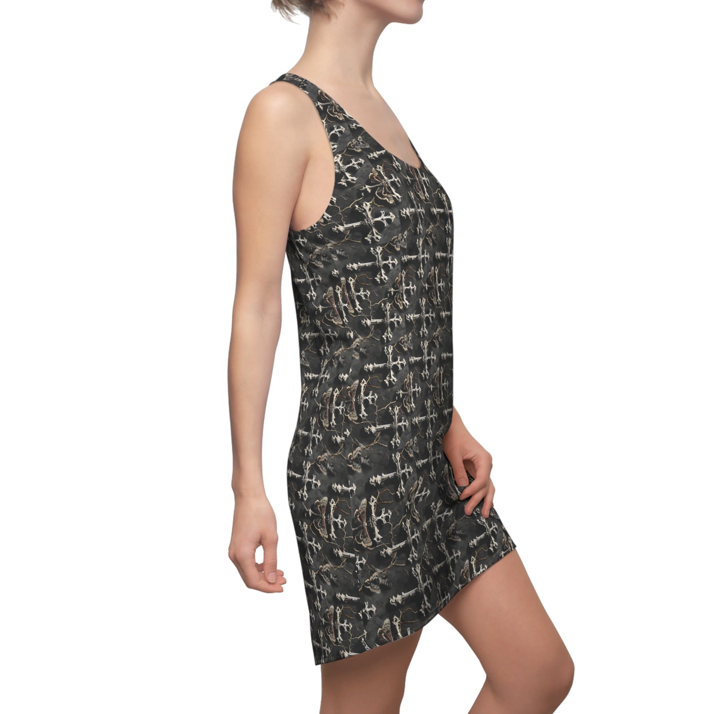 Dark Grunge Cross Pattern Dress