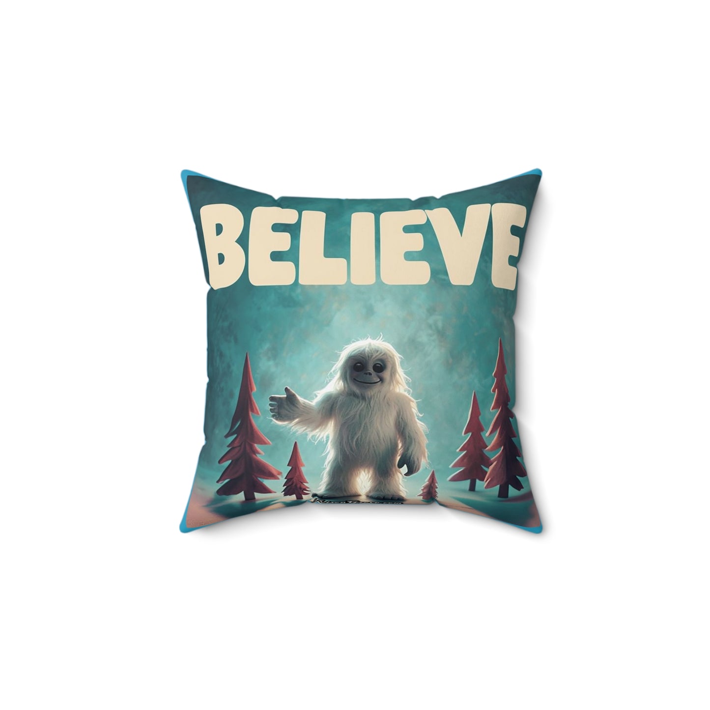 Believe in the Yeti Spun Polyester Throw Pillow