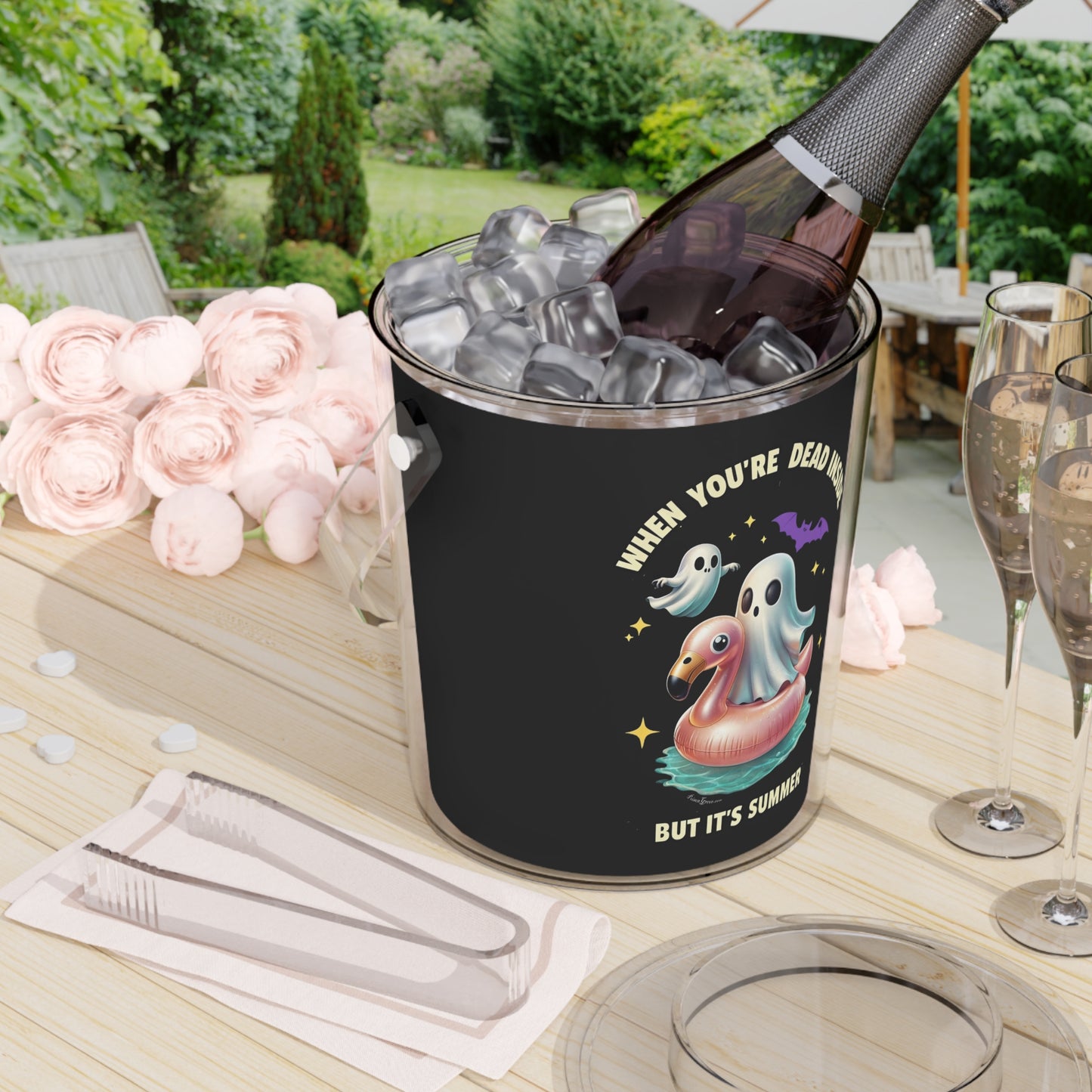 Ghost Pool Ice Bucket with Tongs