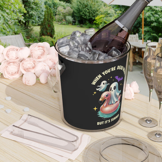 Ghost Pool Ice Bucket with Tongs