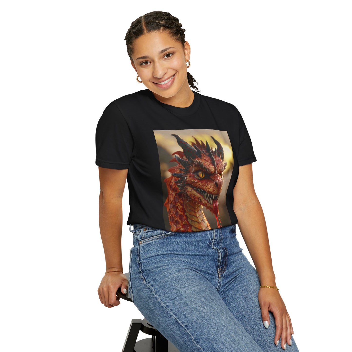 Pizza Dragon Graphic Unisex T-Shirt,