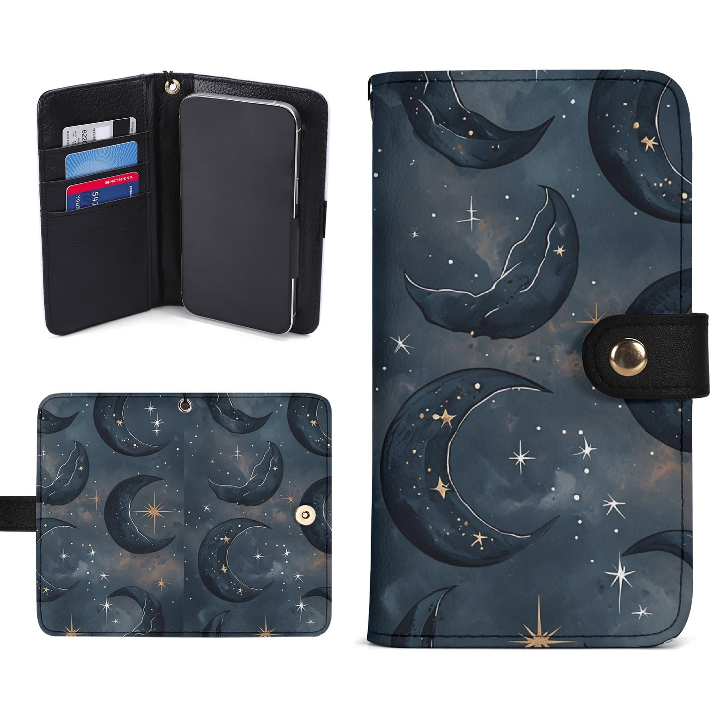 Dark Moon Phone Flip Case Leather
