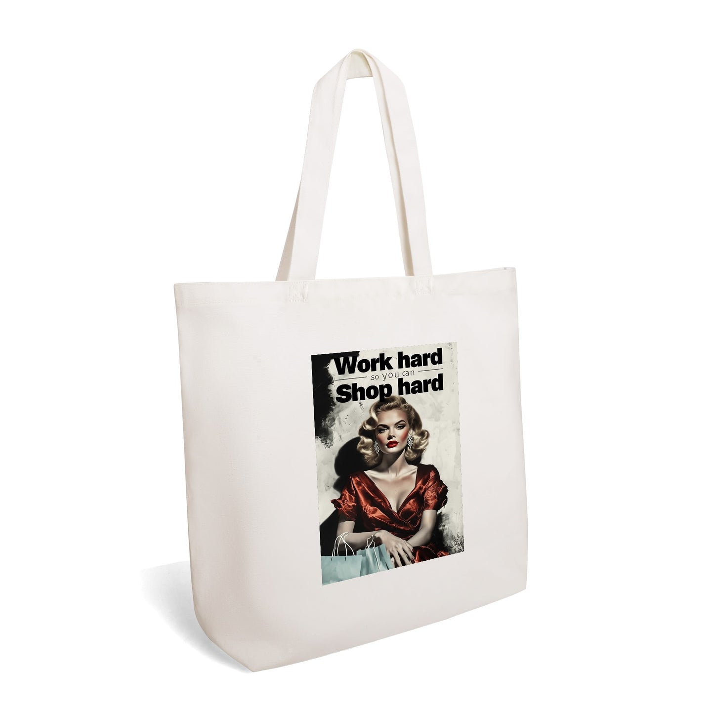 Work Hard Tote Bag (Single-sided Print)