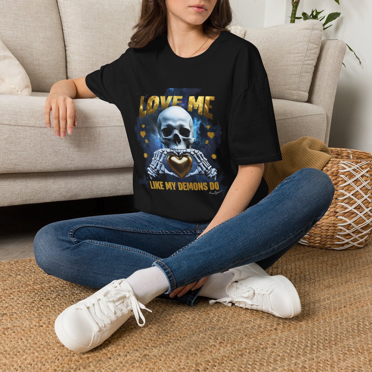 Skull 'Love Me Like My Demons Do' Graphic T-Shirt