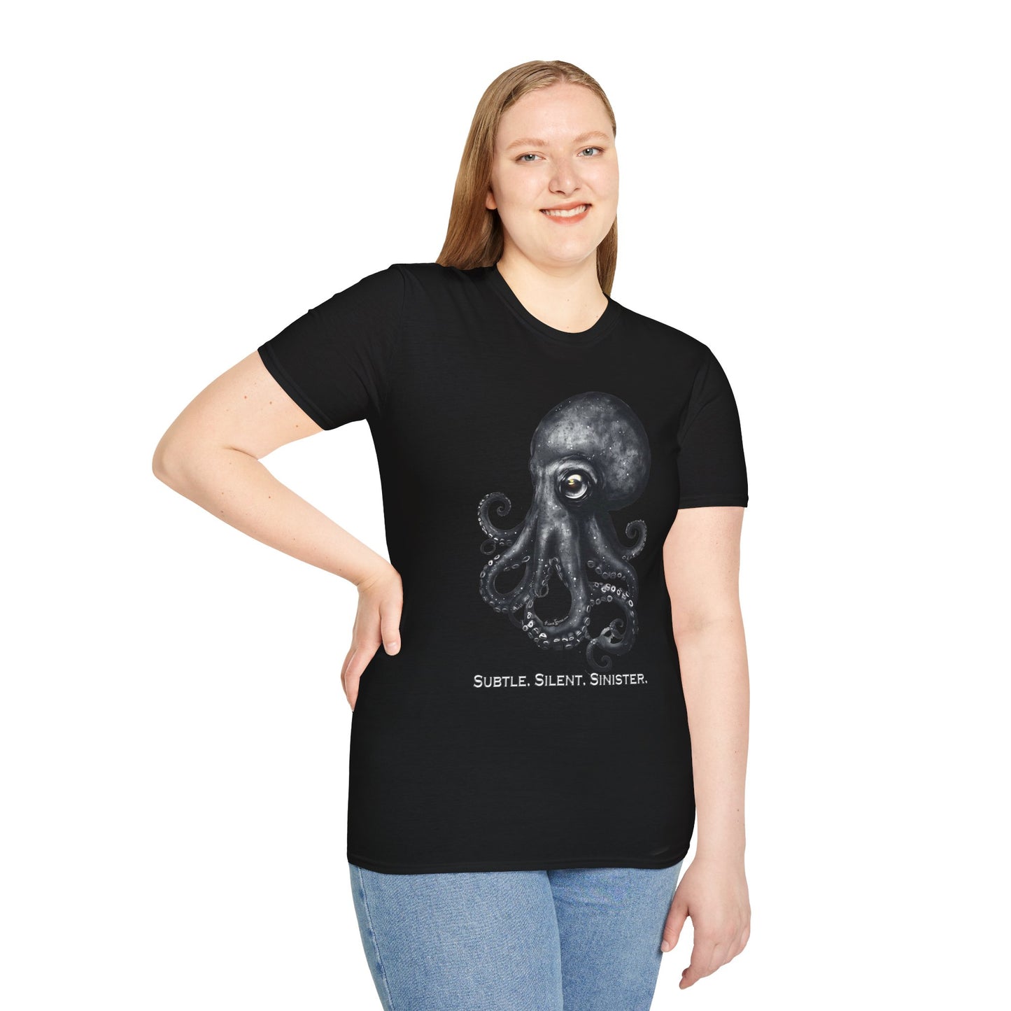 Subtle Silent Sinister Octopus Unisex Softstyle T-Shirt