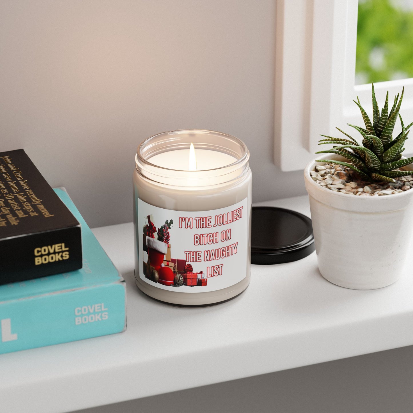 Holiday Soy Candle — “I’m the Jolliest Bitch on the Naughty List” Christmas Scent, 9oz