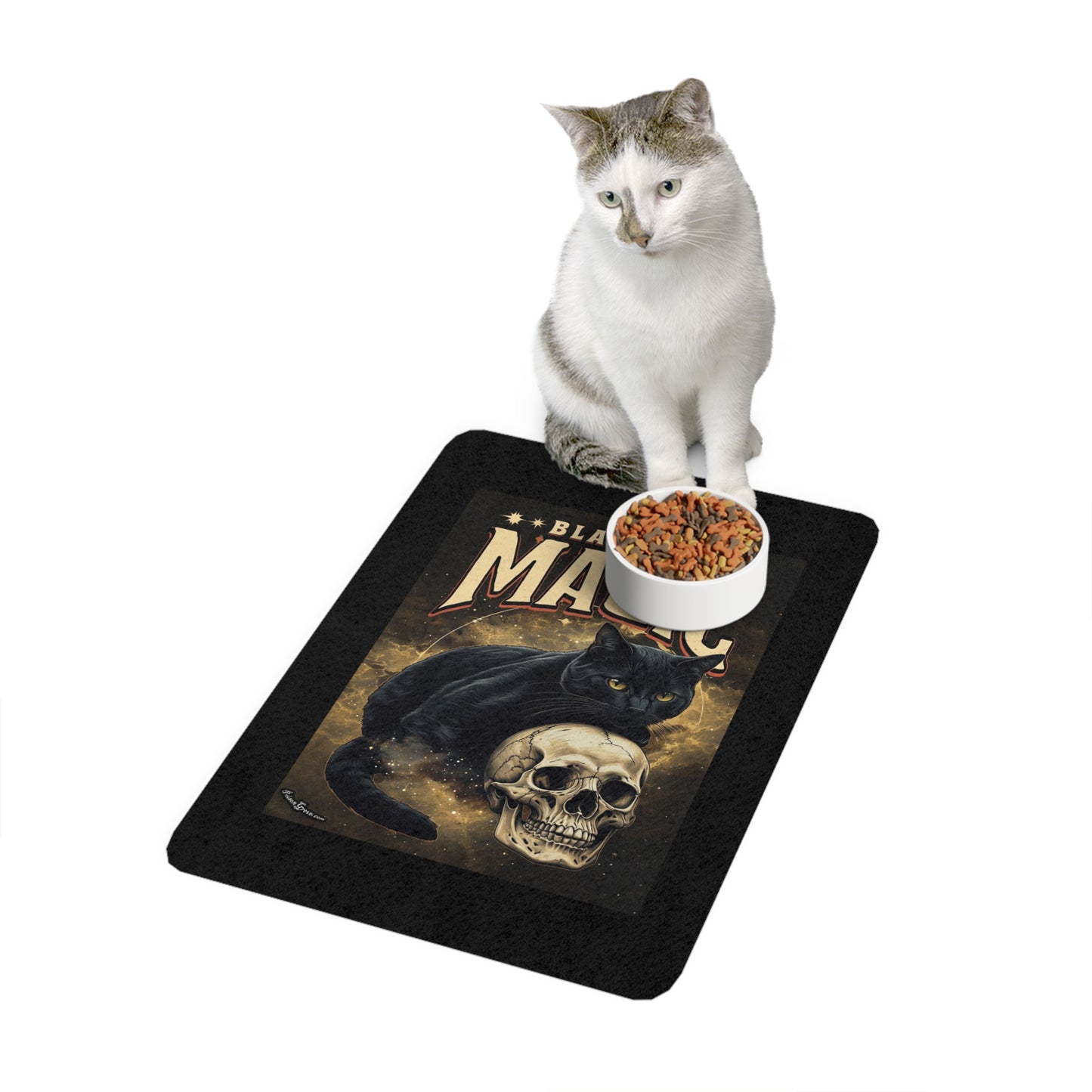 Black Cat Magic Pet Food Mat