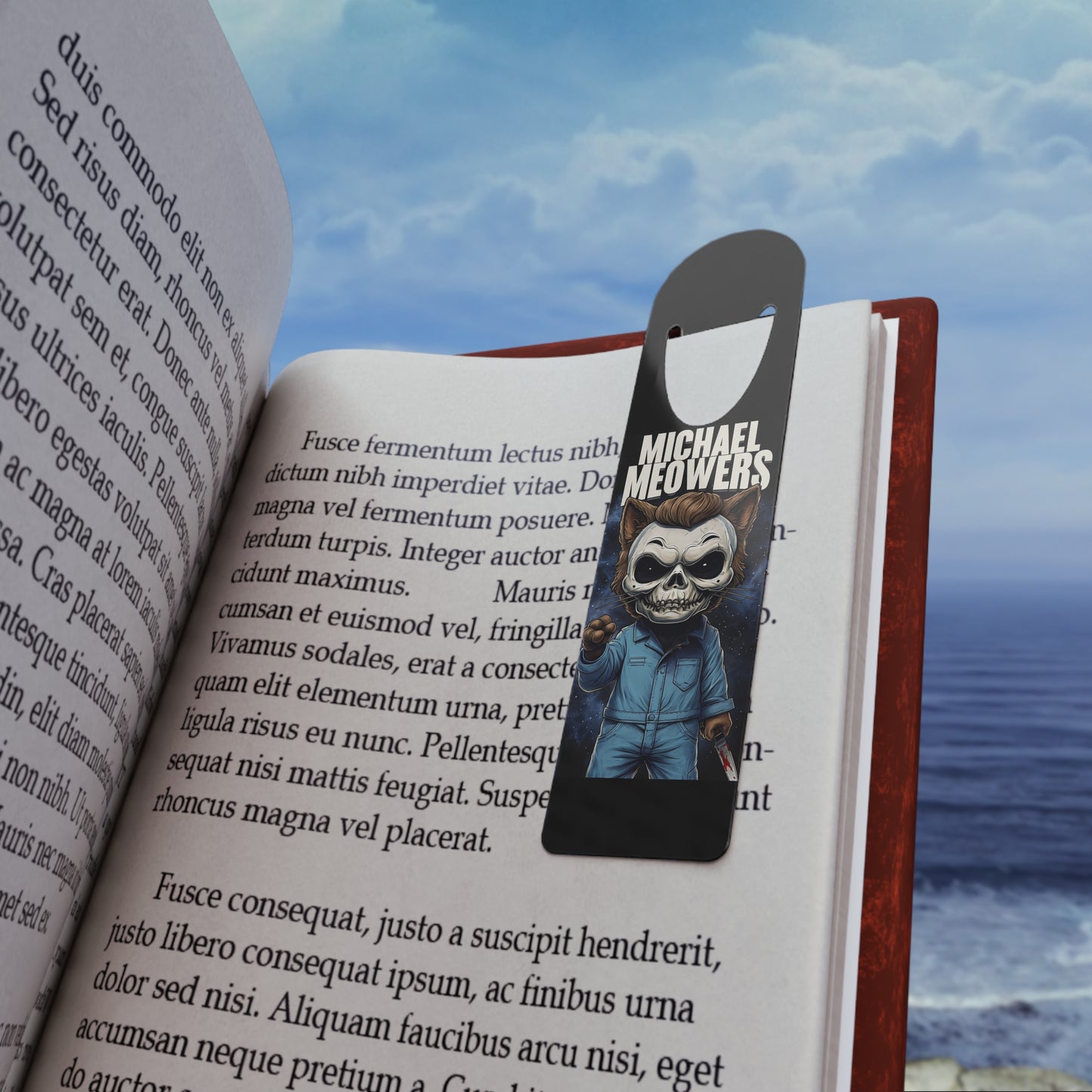 Michael Meowers Horror Bookmark - Stainless Steel Book Marker for Cat Lovers