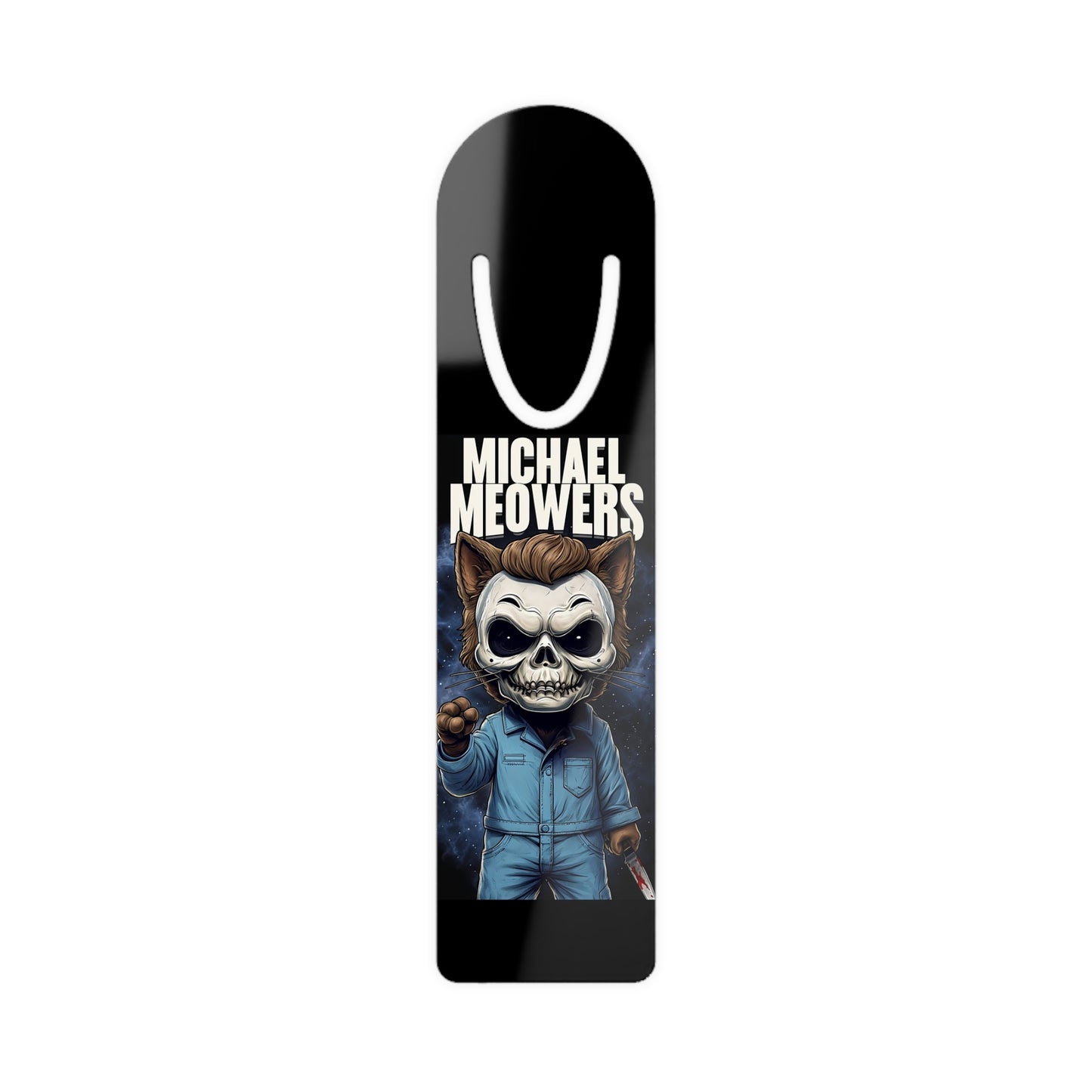 Michael Meowers Horror Bookmark - Stainless Steel Book Marker for Cat Lovers