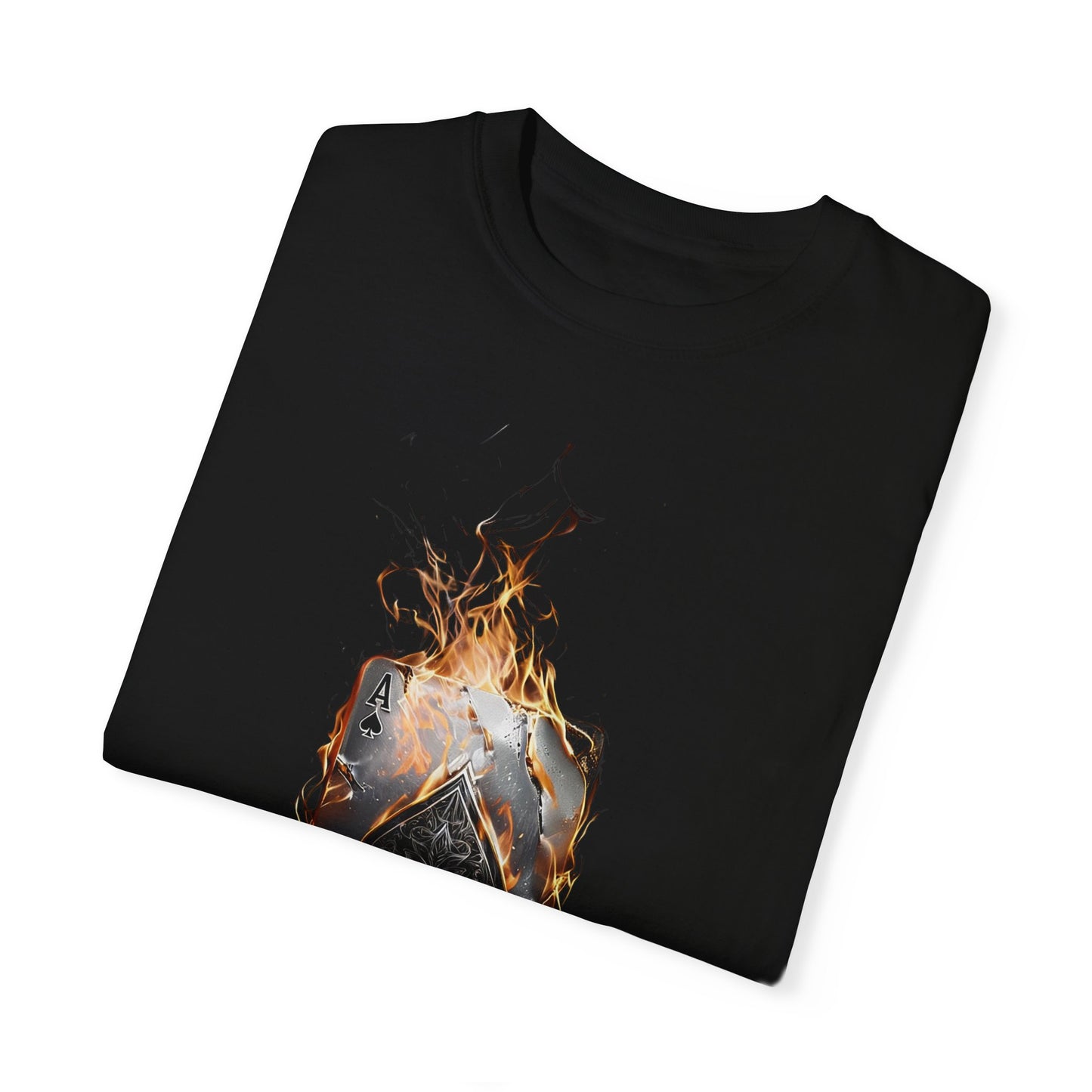 Fire Ace Unisex Garment-Dyed T-Shirt - Bold Card Design for Gamers and Poker Enthusiasts
