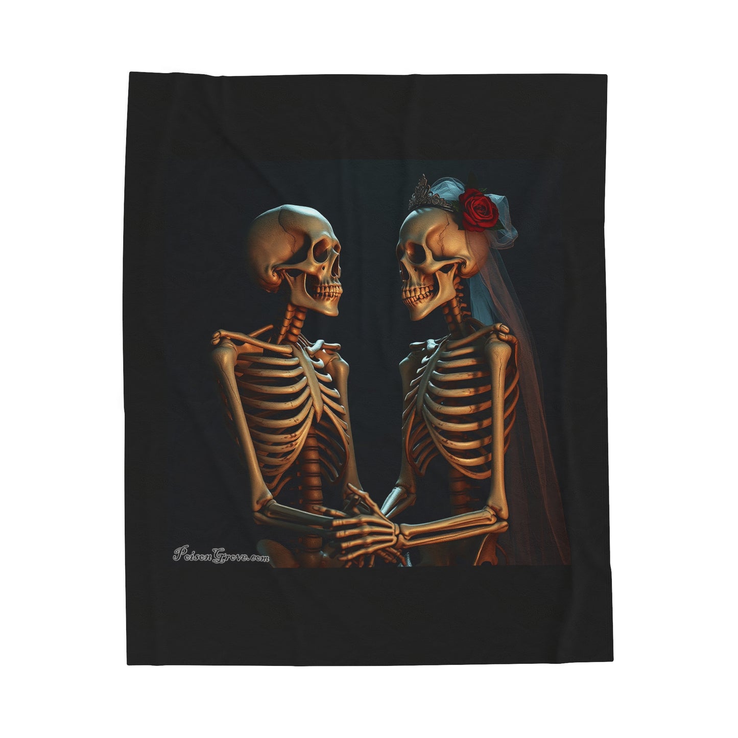Romantic Skeletons Velveteen Plush Blanket