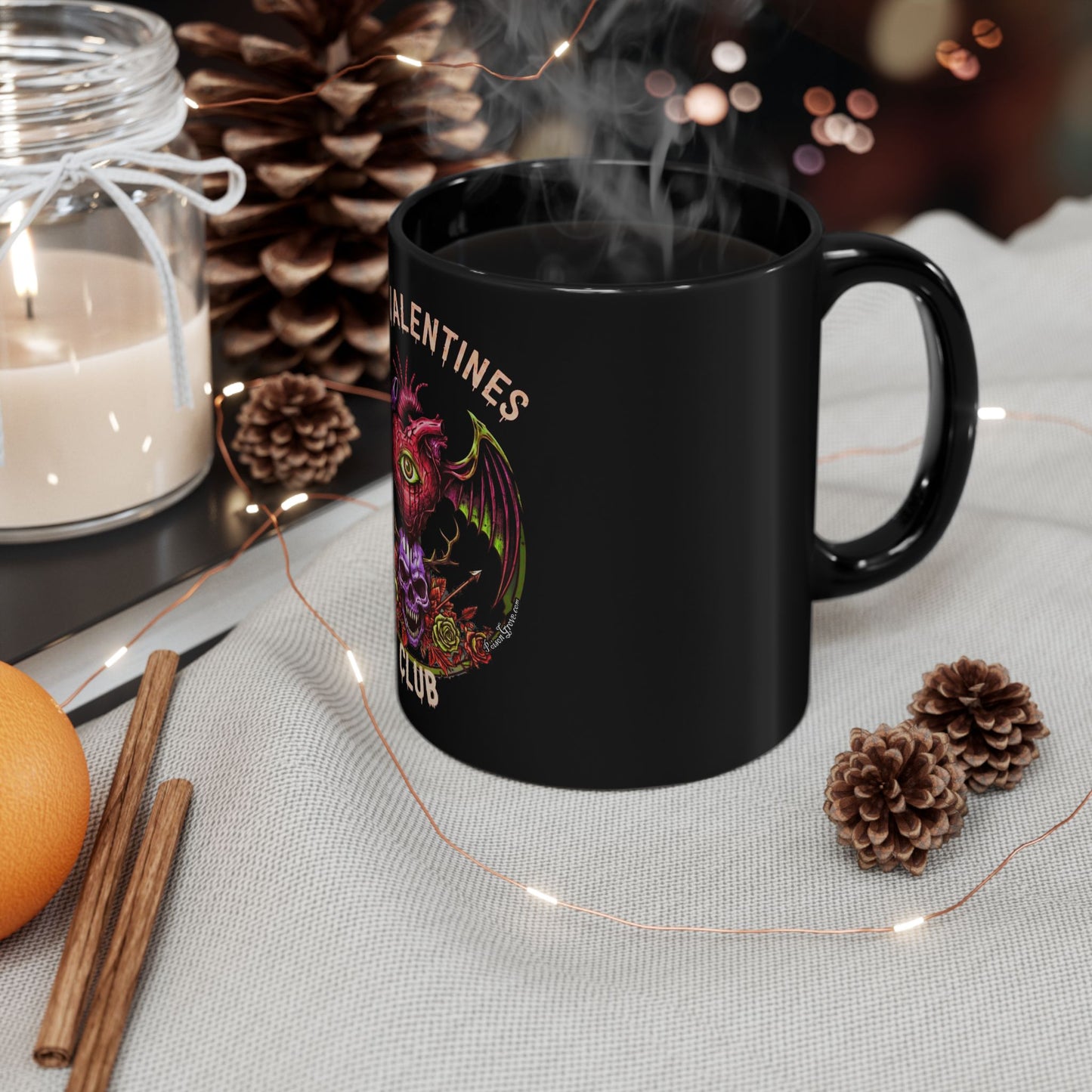Anti-Valentines Club Black Mug