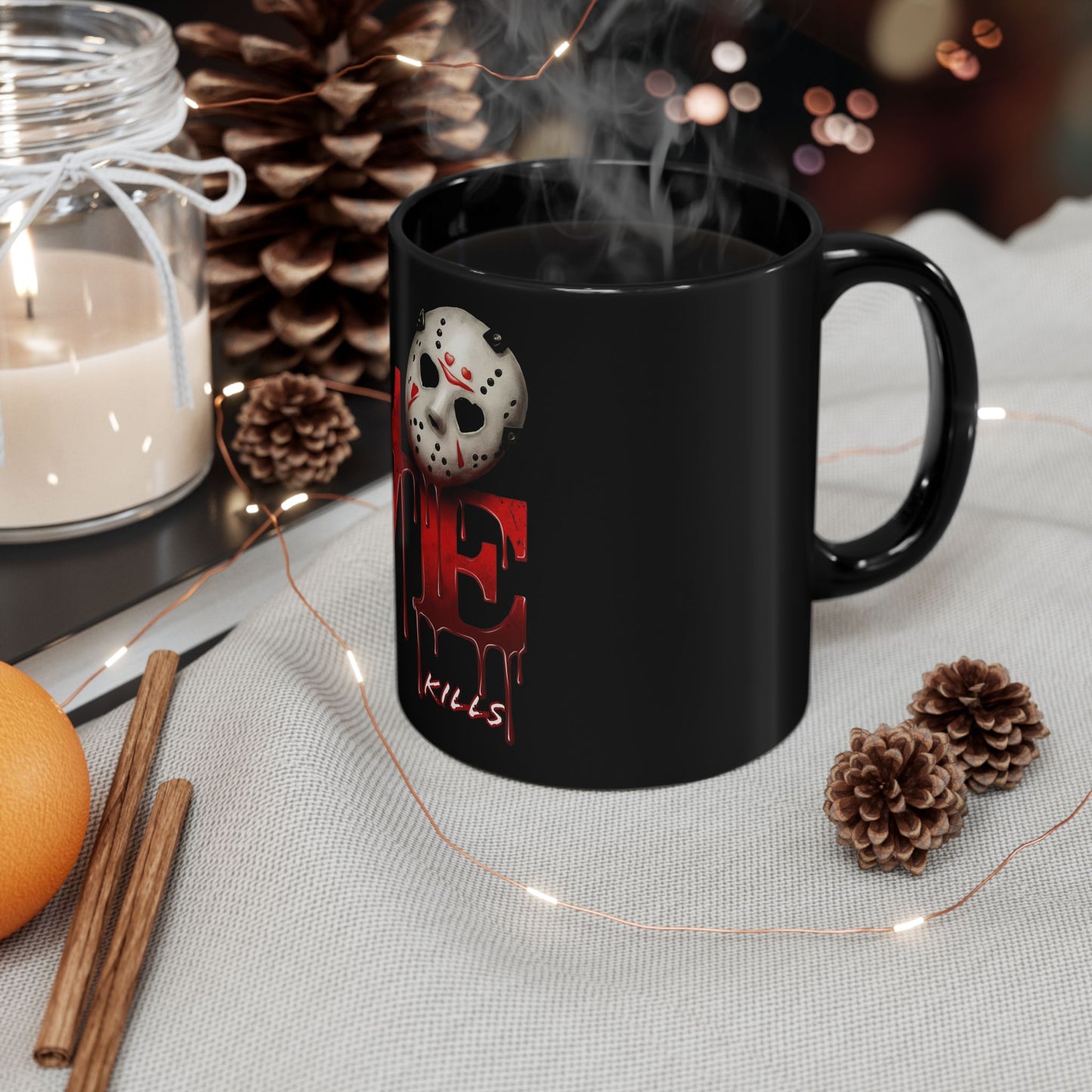 Horror 'Love Kills' Black Mug
