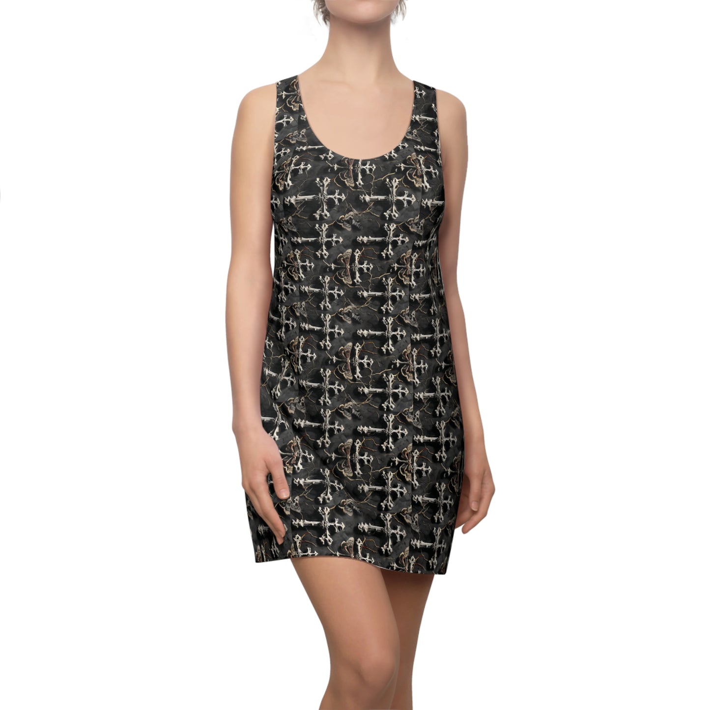 Dark Grunge Cross Pattern Dress