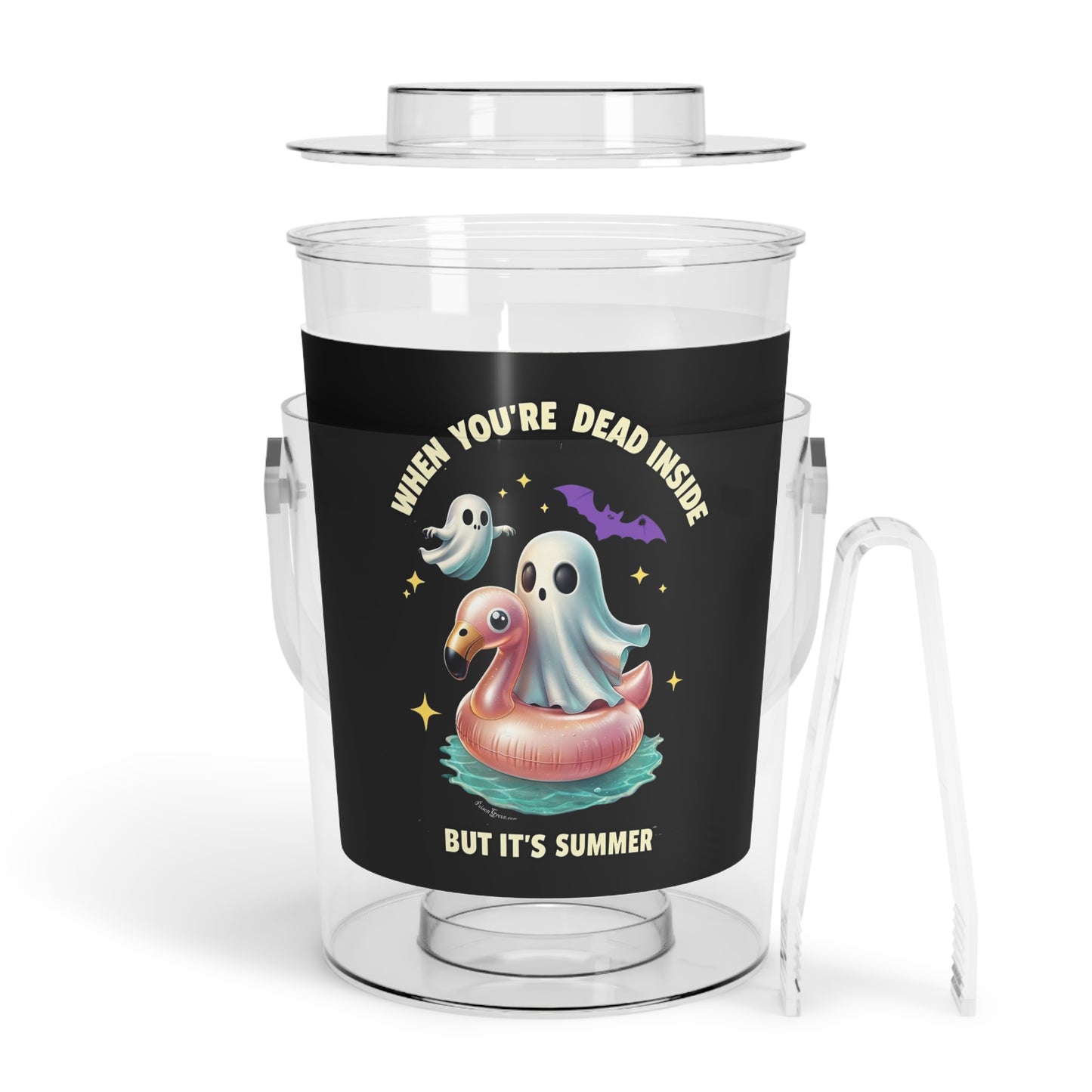 Ghost Pool Ice Bucket with Tongs